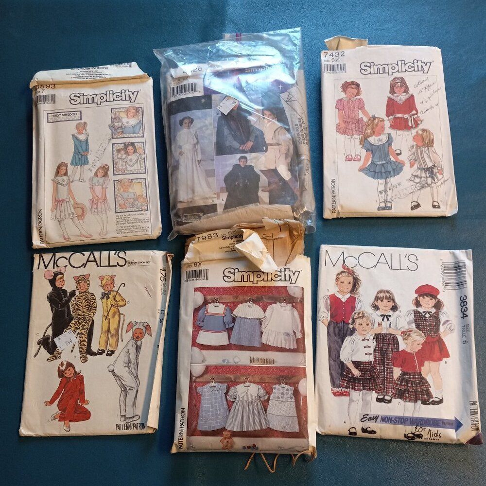 Vintage Patterns Childrens Sizes Cottagecore Grandmacore Sewing Patterns